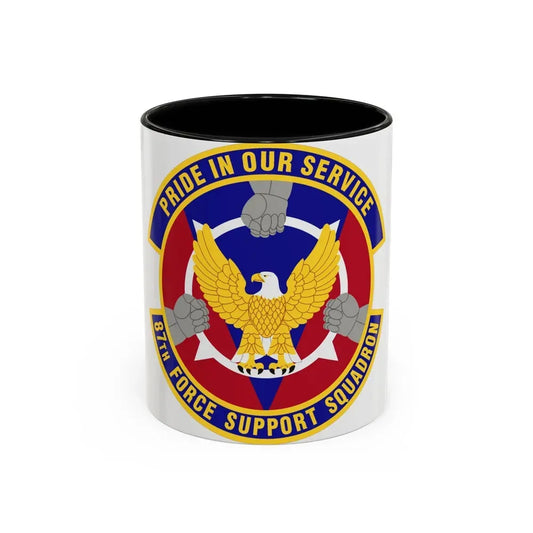 87 Force Support Squadron AMC (U.S. Air Force) Accent Coffee Mug 11oz Black - Go Mug Yourself