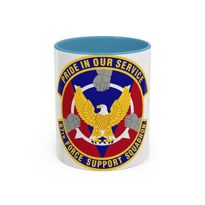 87 Force Support Squadron AMC (U.S. Air Force) Accent Coffee Mug 11oz Light Blue - Go Mug Yourself