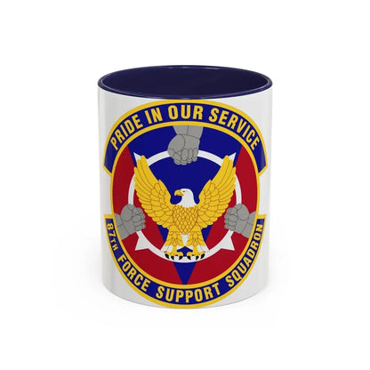 87 Force Support Squadron AMC (U.S. Air Force) Accent Coffee Mug 11oz Navy - Go Mug Yourself