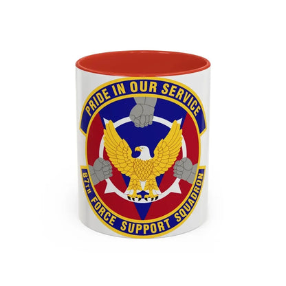 87 Force Support Squadron AMC (U.S. Air Force) Accent Coffee Mug 11oz Red - Go Mug Yourself