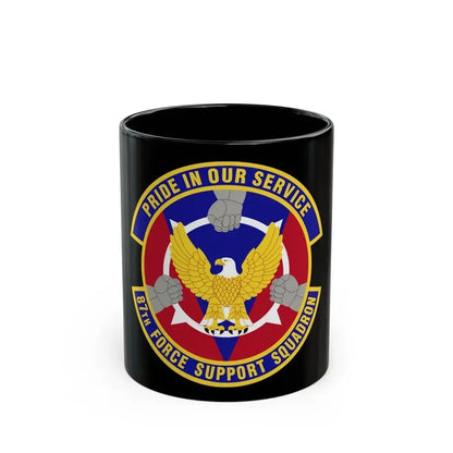 87 Force Support Squadron AMC (U.S. Air Force) Black Coffee Mug 11oz - Go Mug Yourself