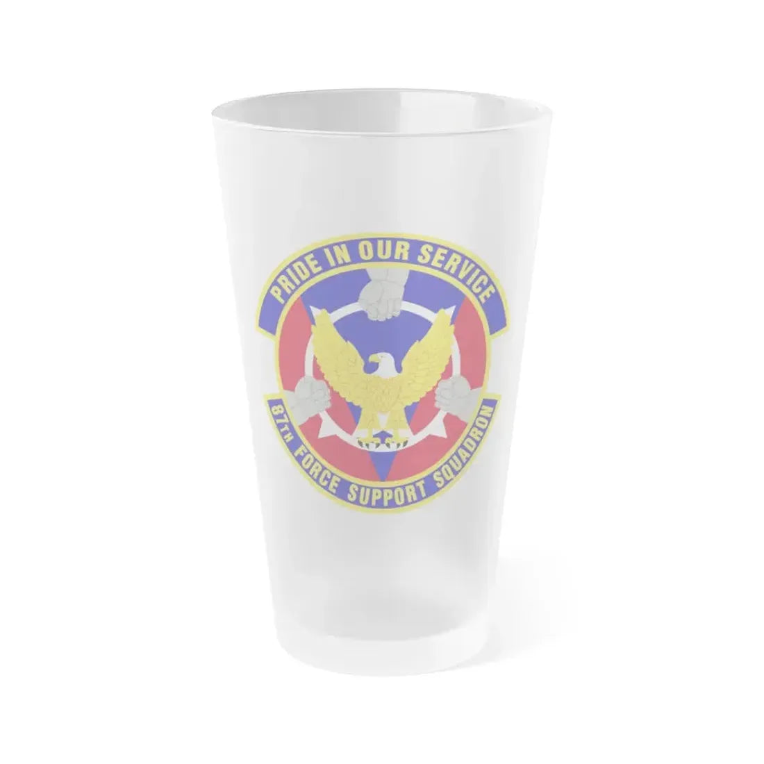 87 Force Support Squadron AMC (U.S. Air Force) Frosted Pint Glass 16oz Default Title - Go Mug Yourself