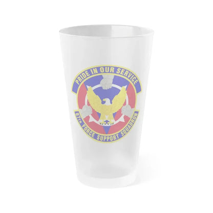 87 Force Support Squadron AMC (U.S. Air Force) Frosted Pint Glass 16oz Default Title - Go Mug Yourself