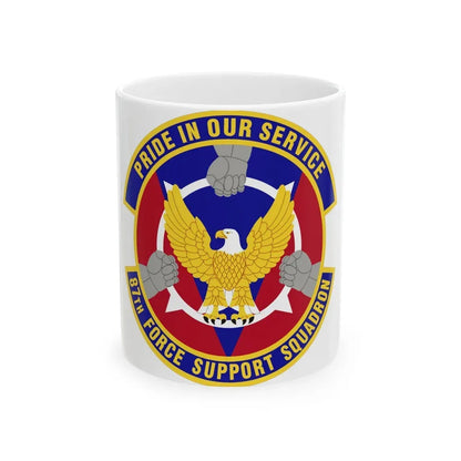 87 Force Support Squadron AMC (U.S. Air Force) White Coffee Mug 11oz - Go Mug Yourself