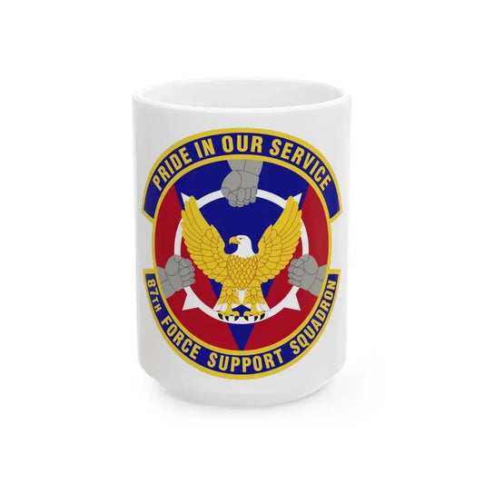 87 Force Support Squadron AMC (U.S. Air Force) White Coffee Mug 15oz - Go Mug Yourself