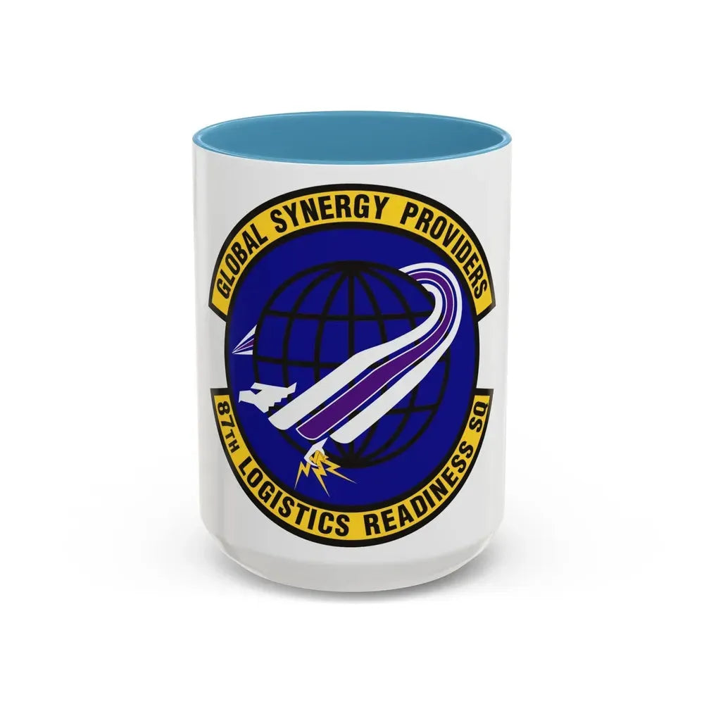 87 Logistics Readiness Squadron AMC (U.S. Air Force) Accent Coffee Mug 15oz Light Blue - Go Mug Yourself