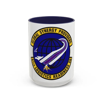 87 Logistics Readiness Squadron AMC (U.S. Air Force) Accent Coffee Mug 15oz Navy - Go Mug Yourself