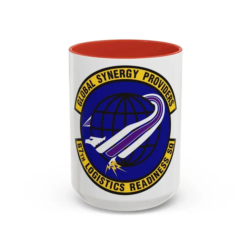 87 Logistics Readiness Squadron AMC (U.S. Air Force) Accent Coffee Mug 15oz Red - Go Mug Yourself