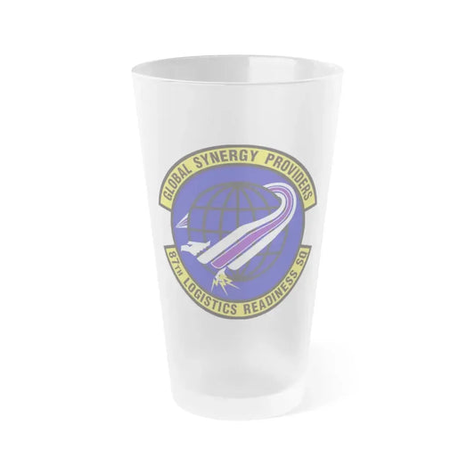 87 Logistics Readiness Squadron AMC (U.S. Air Force) Frosted Pint Glass 16oz 16oz Frosted - Go Mug Yourself