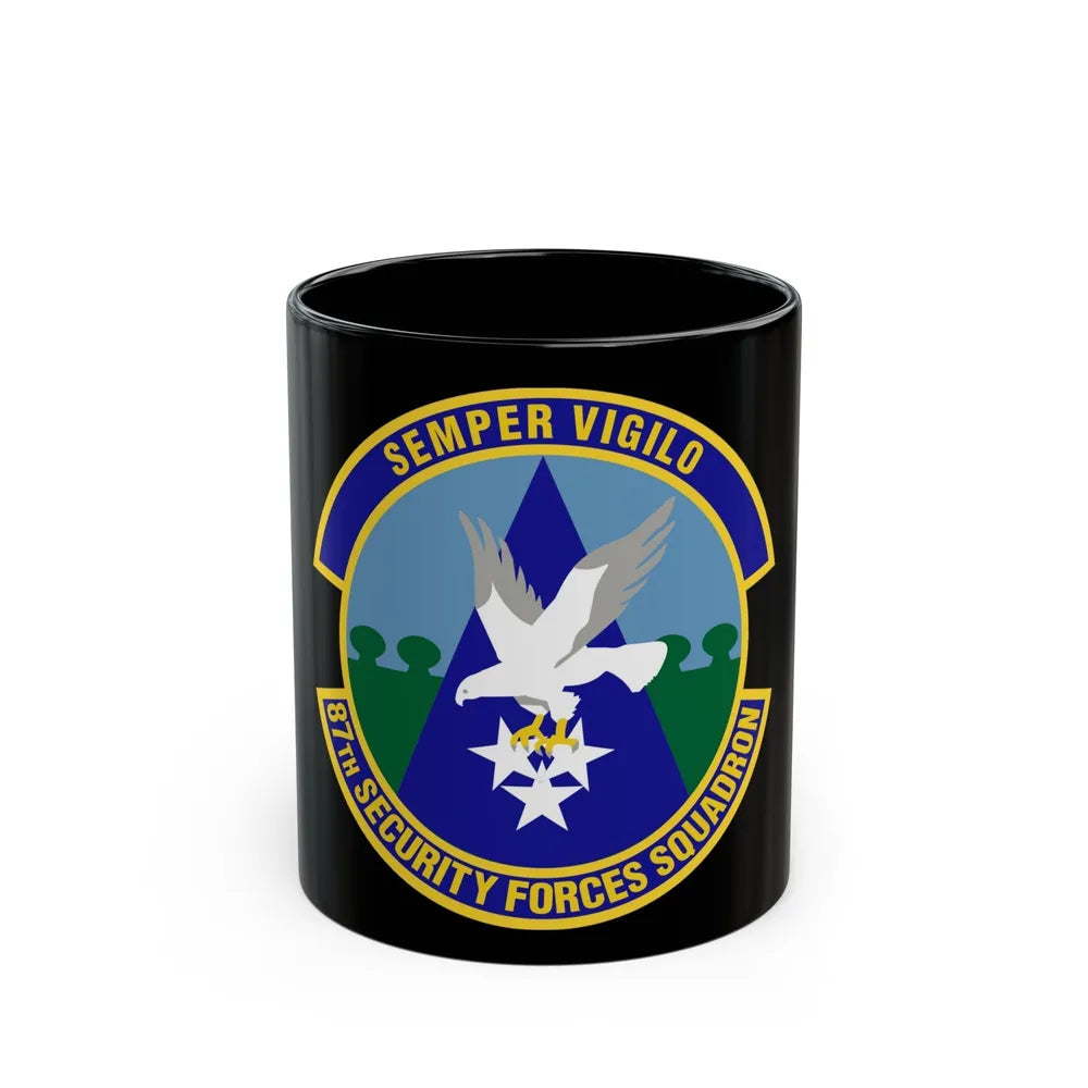 87 Security Forces Squadron AMC (U.S. Air Force) Black Coffee Mug-11oz-Go Mug Yourself