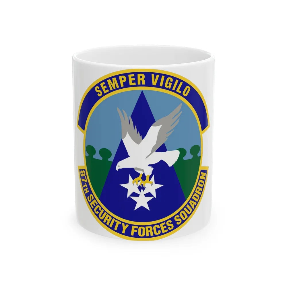 87 Security Forces Squadron AMC (U.S. Air Force) White Coffee Mug-11oz-Go Mug Yourself