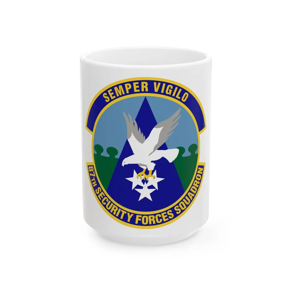 87 Security Forces Squadron AMC (U.S. Air Force) White Coffee Mug-15oz-Go Mug Yourself