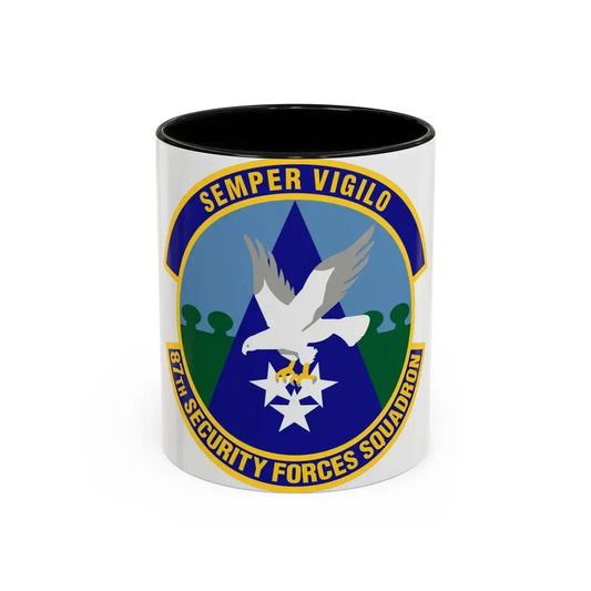 87 Security Forces Squadron AMC (U.S. Air Force) Accent Coffee Mug 11oz Black - Go Mug Yourself