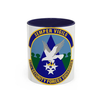 87 Security Forces Squadron AMC (U.S. Air Force) Accent Coffee Mug 11oz Navy - Go Mug Yourself