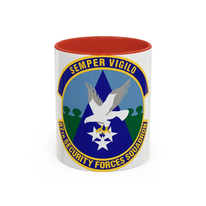 87 Security Forces Squadron AMC (U.S. Air Force) Accent Coffee Mug 11oz Red - Go Mug Yourself