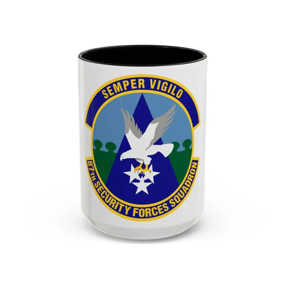 87 Security Forces Squadron AMC (U.S. Air Force) Accent Coffee Mug 15oz Black - Go Mug Yourself