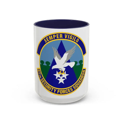 87 Security Forces Squadron AMC (U.S. Air Force) Accent Coffee Mug 15oz Navy - Go Mug Yourself