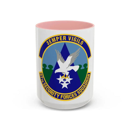 87 Security Forces Squadron AMC (U.S. Air Force) Accent Coffee Mug 15oz Pink - Go Mug Yourself