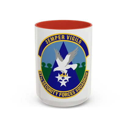 87 Security Forces Squadron AMC (U.S. Air Force) Accent Coffee Mug 15oz Red - Go Mug Yourself