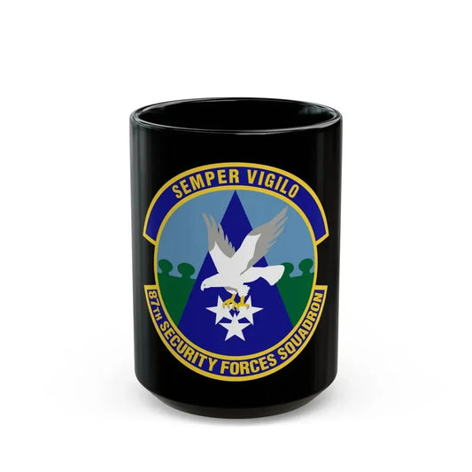 87 Security Forces Squadron AMC (U.S. Air Force) Black Coffee Mug 15oz - Go Mug Yourself