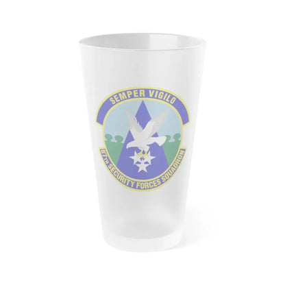 87 Security Forces Squadron AMC (U.S. Air Force) Frosted Pint Glass 16oz 16oz Frosted - Go Mug Yourself