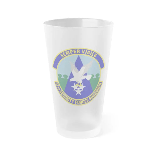 87 Security Forces Squadron AMC (U.S. Air Force) Frosted Pint Glass 16oz 16oz Frosted - Go Mug Yourself