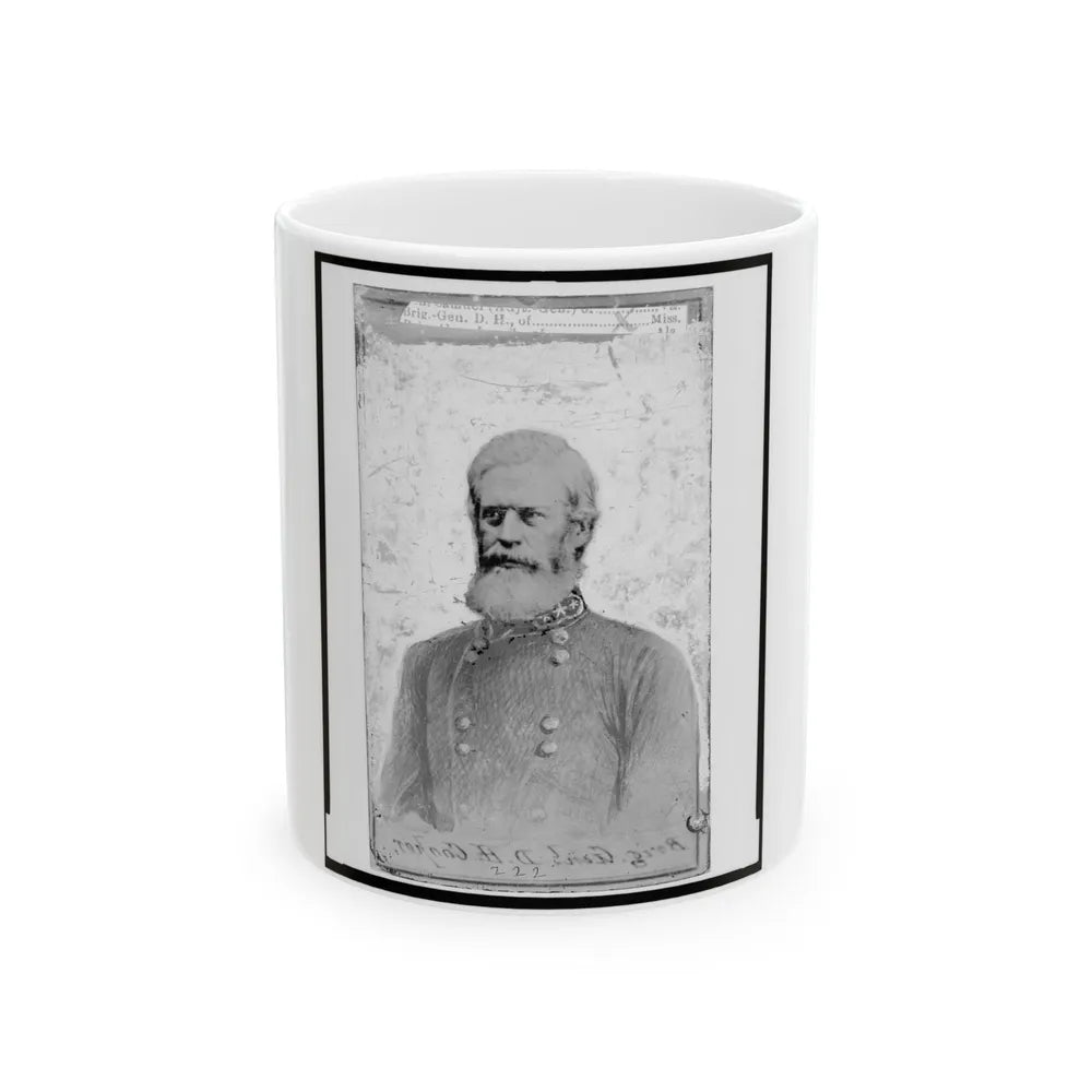 Douglas Hancock Cooper, Brigadier General, C.S.A., Half-Length Portrait, In Uniform, Facing Left (U.S. Civil War) White Coffee Mug-11oz-Go Mug Yourself