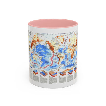 World Map - Earth's Dynamic Crust (1985) (Map) Accent Coffee Mug