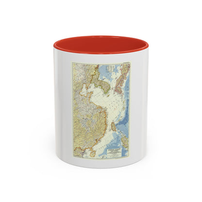 China Coast and Korea (1953) (Map) Accent Coffee Mug