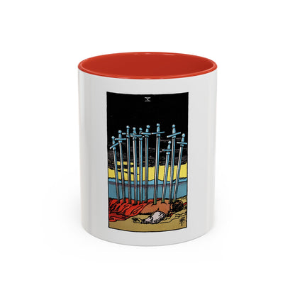 The 10 of Swords (Tarot Card) Accent Coffee Mug