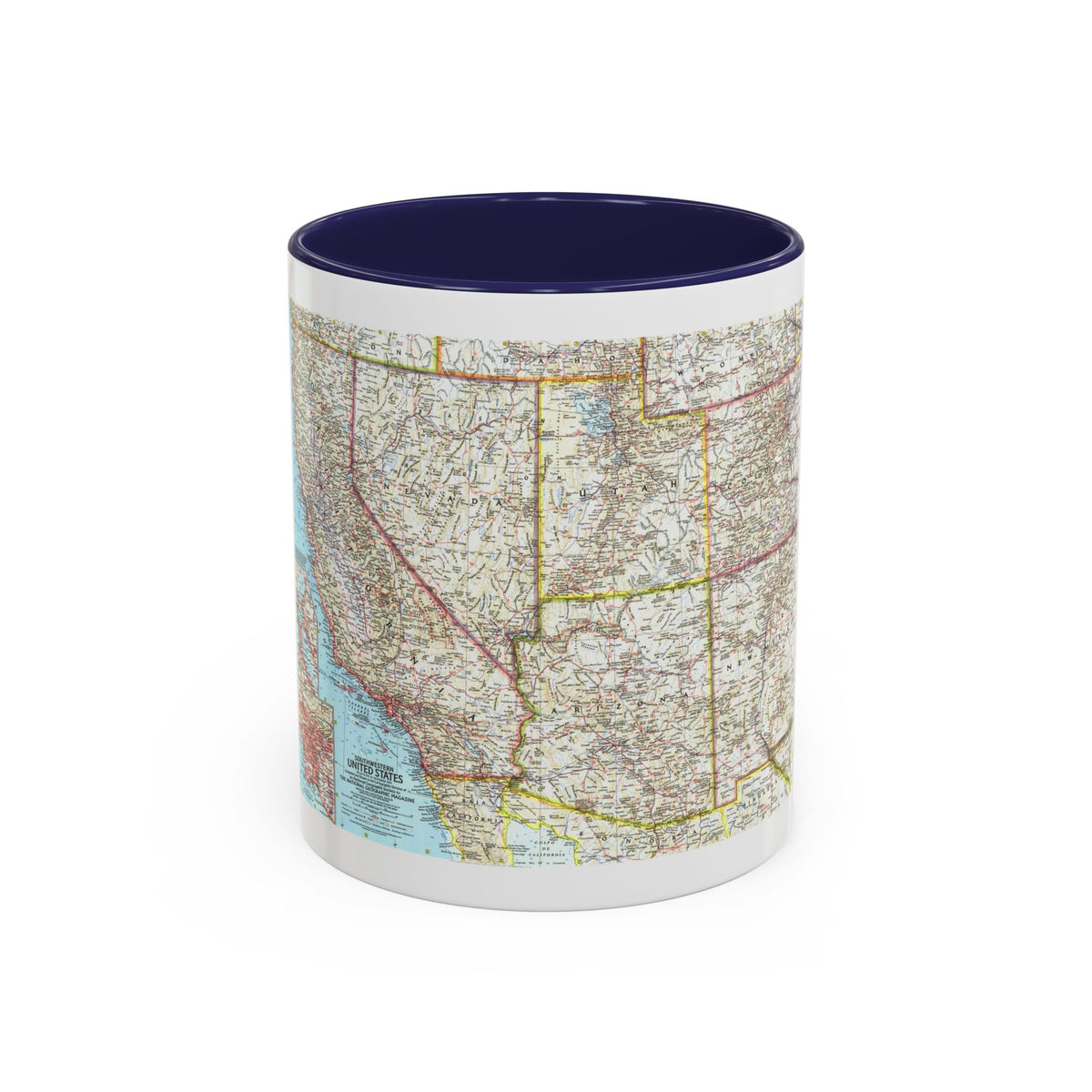USA - Southwestern (1959) (Map) Accent Coffee Mug