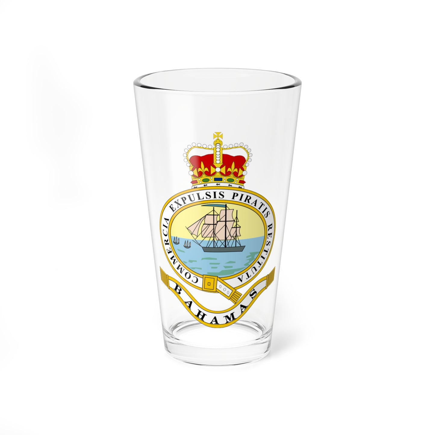 Emblem of the Bahamas 1869-1904 1953-1964 (Bahamas) (Coat of Arms) Pint Glass 16oz