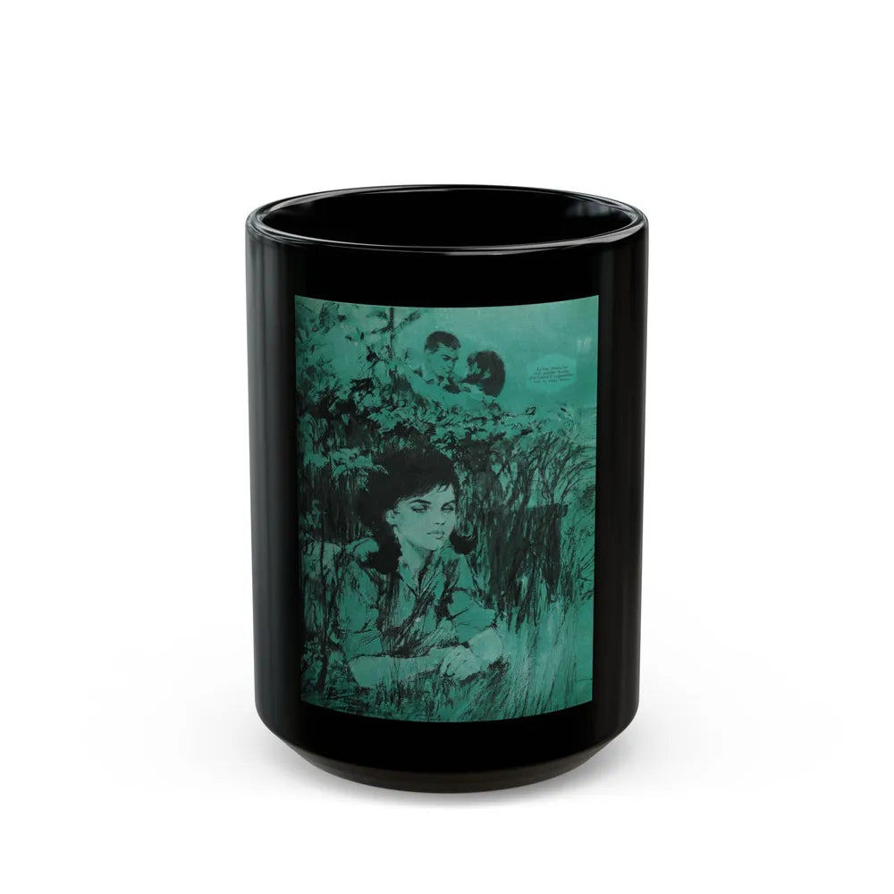 By The Poplars, Woman's Day, July 1965 - Black Coffee Mug-15oz-Go Mug Yourself