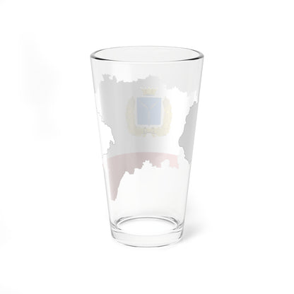Flag map of Saratov (Russia) Pint Glass 16oz