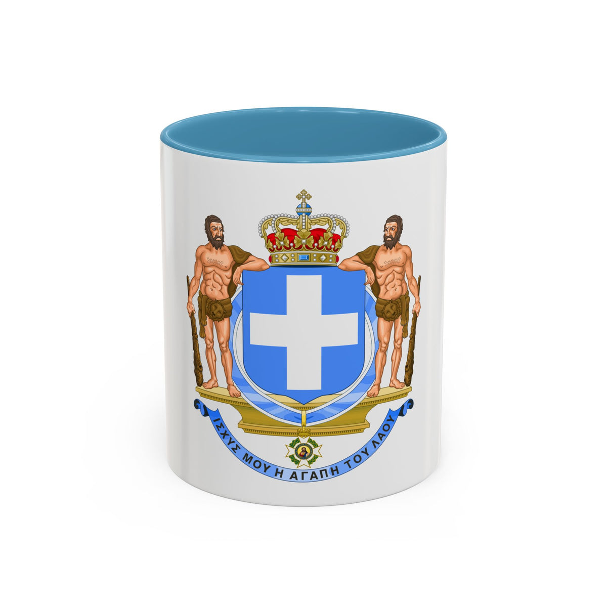 Coat of Arms of Greece (blue cross) - Accent Coffee Mug