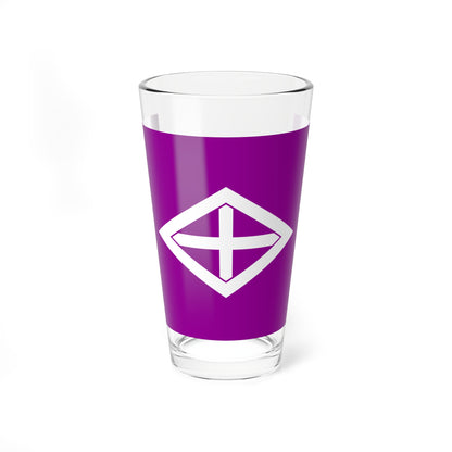 Flag of Shintotsukawa Hokkaido purple version (Japan) Pint Glass 16oz