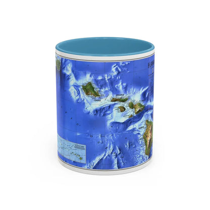 USA - Hawaii (1995) (Map) Accent Coffee Mug-11oz-Light Blue-Go Mug Yourself