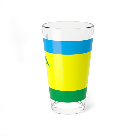 Flag of Rokytne raion in Rivne oblast (Ukraine) Pint Glass 16oz