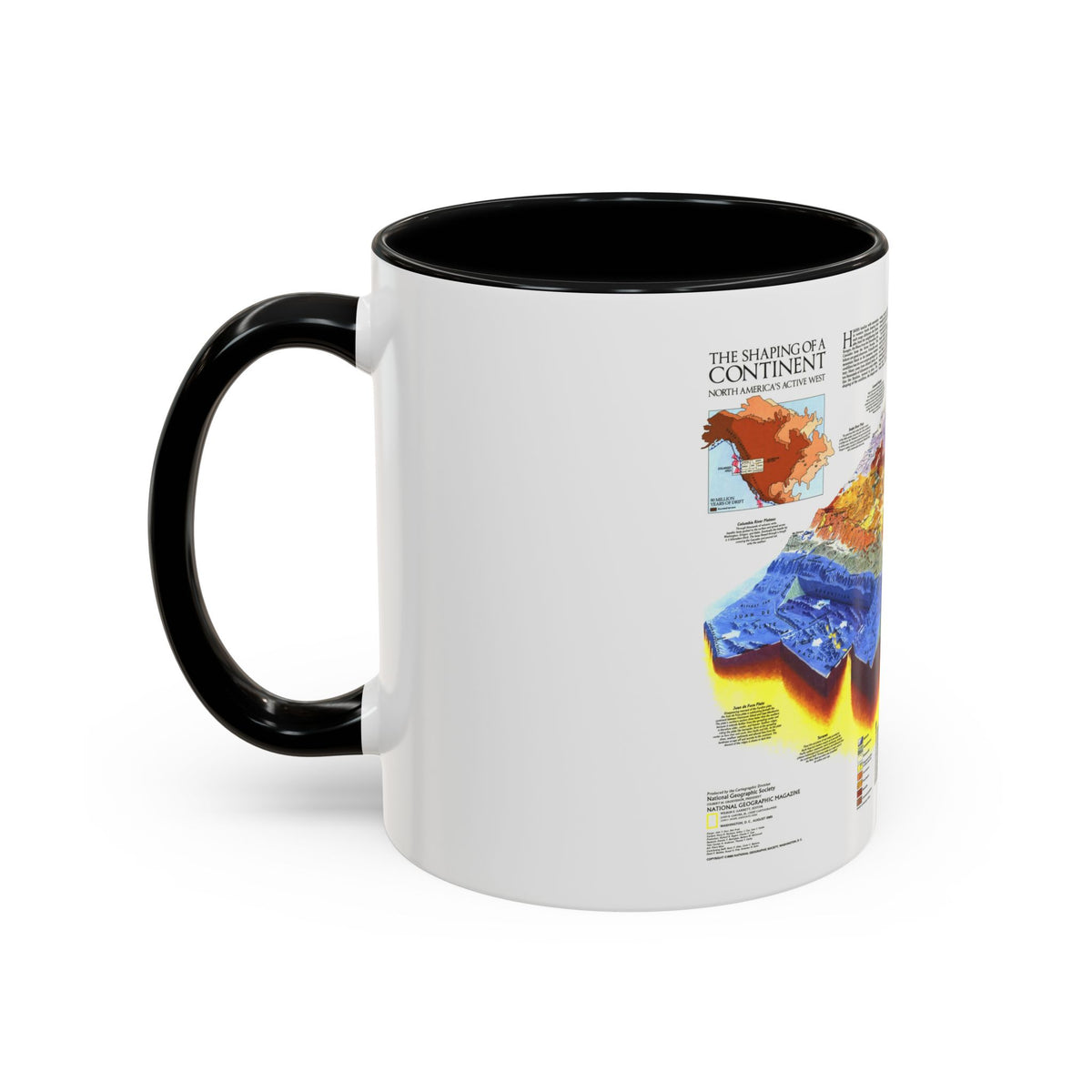 North America - The Shaping of a Continent (1985) (Map) Accent Coffee Mug