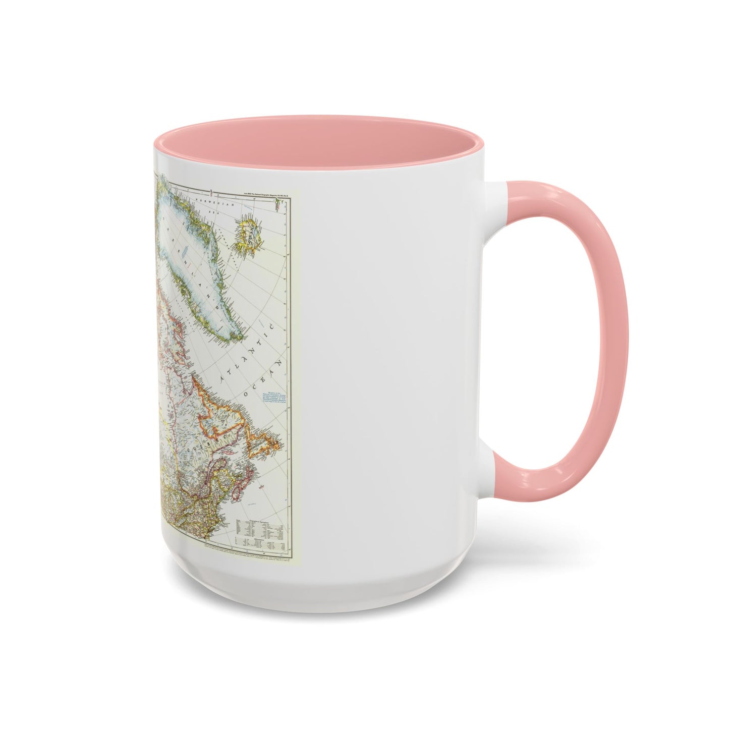 North America - Canada, Alaska, Greenland (1947) (Map) Accent Coffee Mug