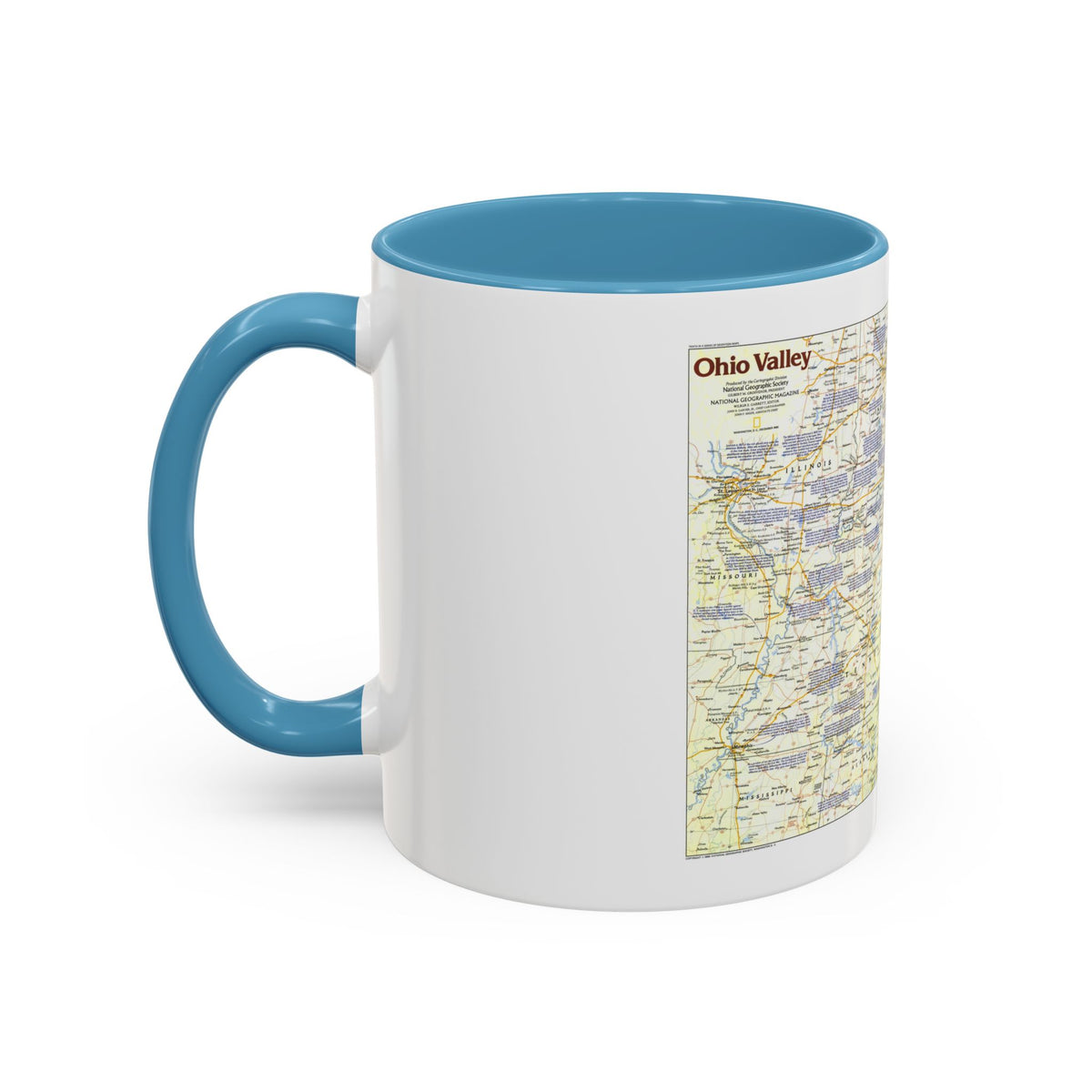 USA - Ohio Valley 1 (1985) (Map) Accent Coffee Mug