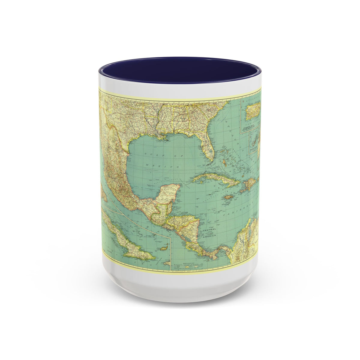 Central America and the West Indies (1934) (Map) Accent Coffee Mug