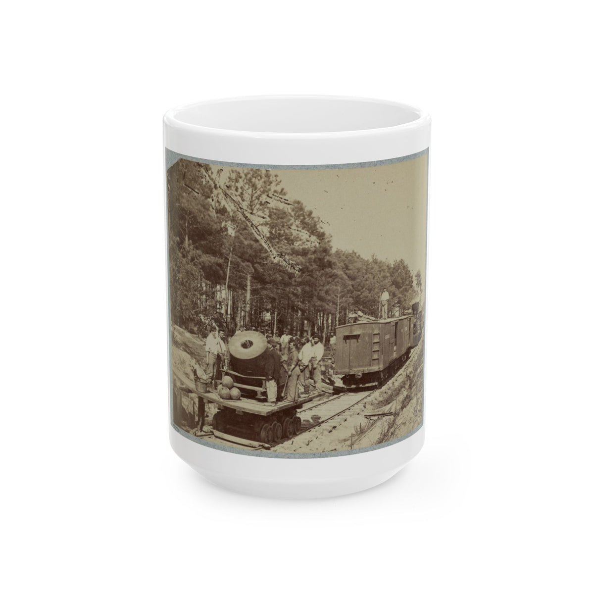 13 Inch Mortar  Dictator , In Front Of Petersburg, Va. (U.S. Civil War) White Coffee Mug