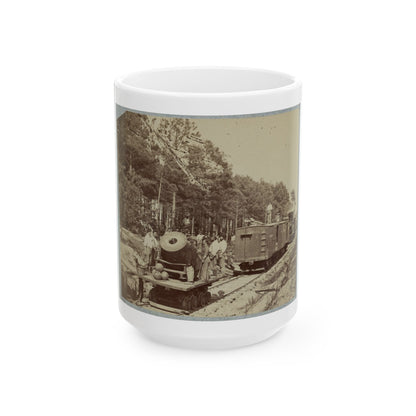 13 Inch Mortar  Dictator , In Front Of Petersburg, Va. (U.S. Civil War) White Coffee Mug