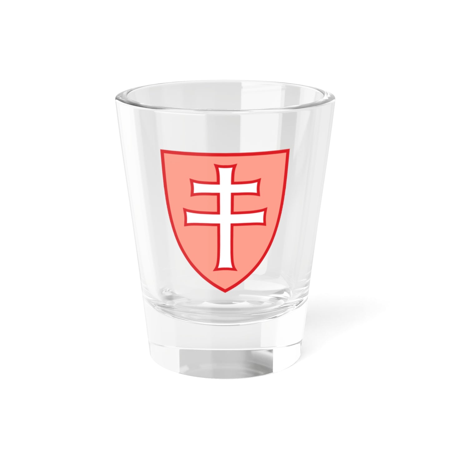 Pahonia-contour shield with cross (Belarus) (Coat of Arms) Shot Glass 1.5oz