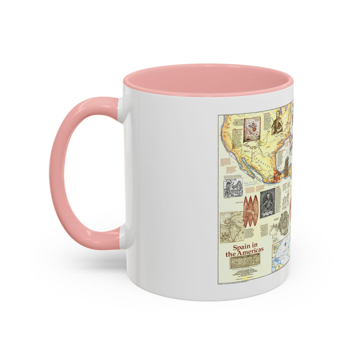 Americas - Spain in the (1992) (Map) Accent Coffee Mug