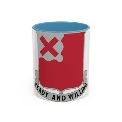 875 Engineer Battalion (U.S. Army) Accent Coffee Mug-11oz-Light Blue-Go Mug Yourself