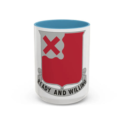 875 Engineer Battalion (U.S. Army) Accent Coffee Mug-15oz-Light Blue-Go Mug Yourself