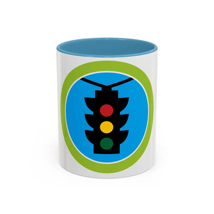 Traffic Safety (Boy Scout Merit Badge) Accent Coffee Mug-11oz-Light Blue-Go Mug Yourself