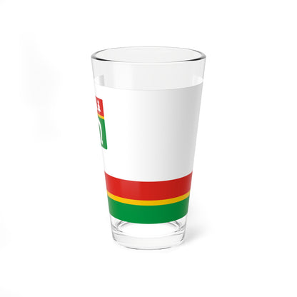 Flag of Tosnensky rayon Leningrad oblast (Russia) Pint Glass 16oz